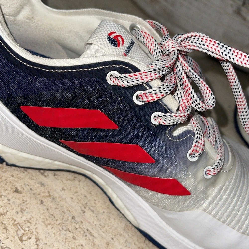 ADIDAS Crazyflight Team Collegiate Red Navy USA Volleyball sneakers Sz 7.5 EUC - Picture 16 of 17